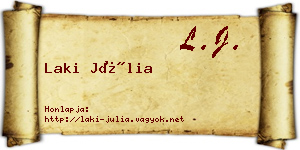 Laki Júlia névjegykártya